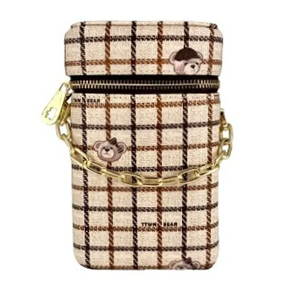 Túi Xách Nữ TTWN BEAR TN1177A Kẻ Ô Màu Be - Túi Da PU Sang Trọng và Thời Trang, Phong Cách Hiện Đại từ Singapore