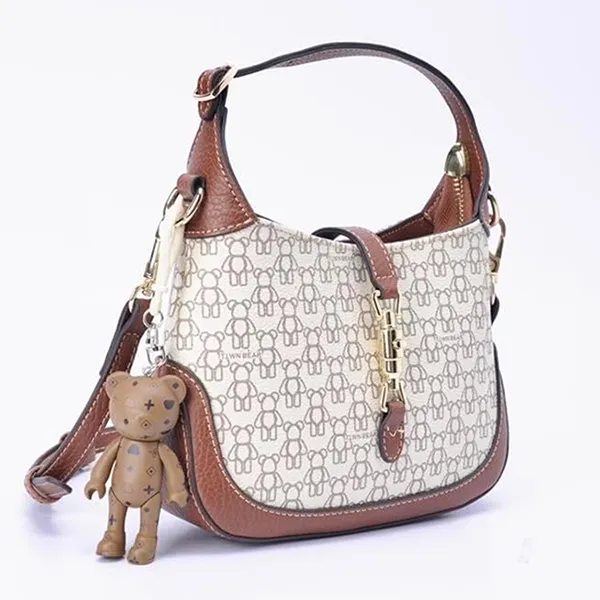 Túi Xách Nữ TTWN BEAR TN2617 TN2860 Màu Be Viền Nâu