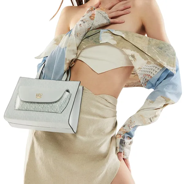 Túi Xách Tay Nữ Lyn Carnelian Top Handle Hangbags LL23FBF031 Màu Xám
