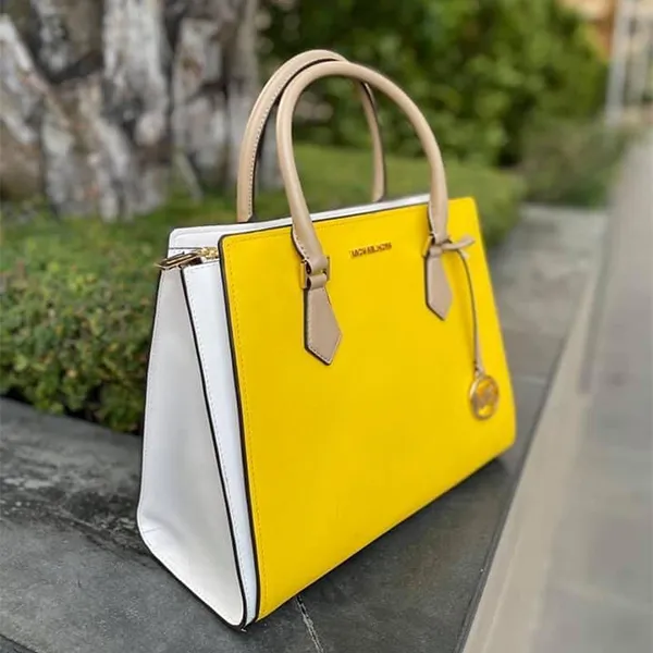 Túi Xách Tay Nữ Michael Kors MK Hope Satchel Crossbody Bag Màu Vàng