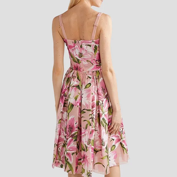 Váy Nữ Dolce & Gabbana D&G Pink With Fioral Printed F6D4ST HHMQS HFXX8 Màu Hồng