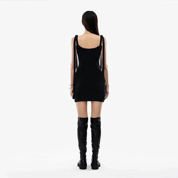 Váy Nữ SMFK Black Knitted With Vintage Logo UFT10BB Màu Đen - Thời trang - Vua Hàng Hiệu