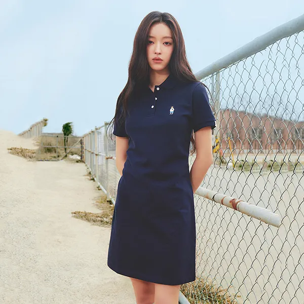 Váy Nữ WHOAU Steve Kara One Piece WHOMD2426F Màu Xanh Navy Size S