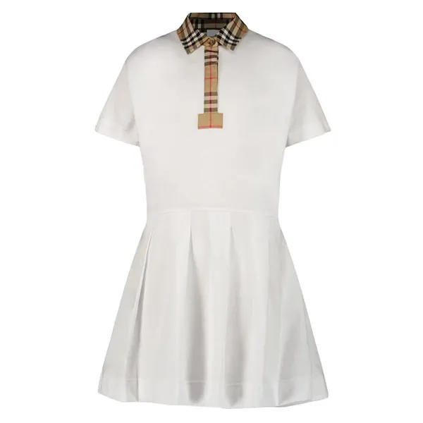 Váy Polo Nữ Burberry White With Collar Check Camel Printed 8053562 Màu Trắng - Thời trang - Vua Hàng Hiệu