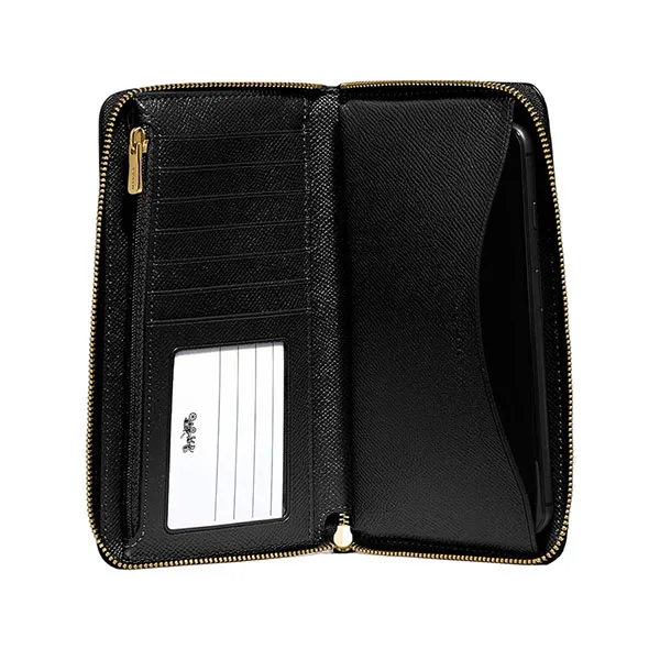 Ví Coach F75908 Large Leather Horse And Carriage Phone Wallet Màu Đen