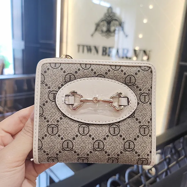 Ví Gập Nữ TTWN BEAR TT2377 Màu Xám Viền Trắng S