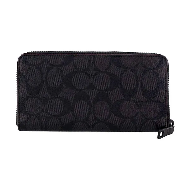 Ví Nam Coach Long Wallet Men's Signature Black F25517 Màu Đen Xám