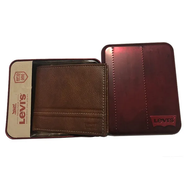 Ví Nam Levi's Men's Bifold Leather Wallet Tan 31LP220018 Màu Nâu - Túi xách - Vua Hàng Hiệu