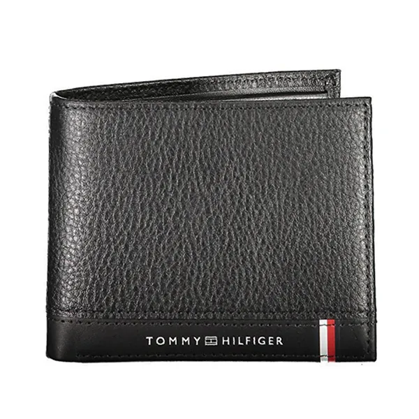 Ví Nam Tommy Hilfiger Pebble Grain Leather Small Wallet AM0AM10234_NERO_BDS Màu Đen - Túi xách - Vua Hàng Hiệu