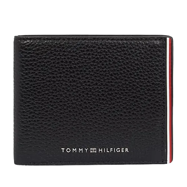 Ví Nam Tommy Hilfiger Signature Small Leather Credit Card Wallet AM0AM10968_NERO_BDS Màu Đen