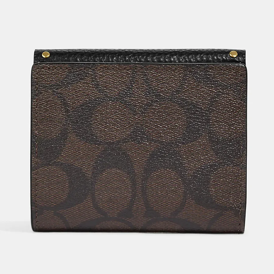 Ví Nữ Coach Small Morgan Wallet In Colorblock Signature Canvas With Rivets CF471 Màu Đen - Túi xách - Vua Hàng Hiệu