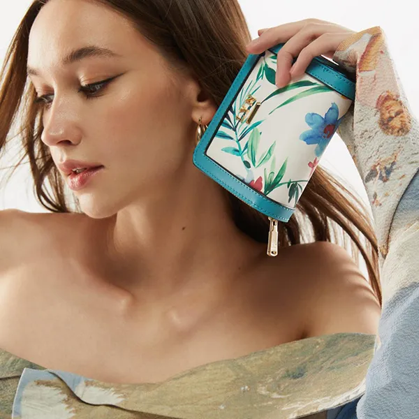 Ví Nữ Lyn Abigale Zip Short Wallets LL23FWF033 Màu Xanh Green