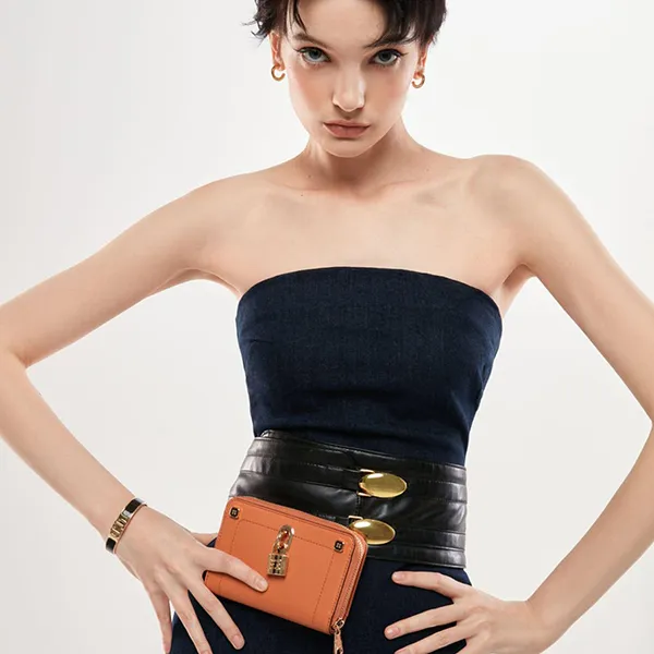 Ví Nữ Lyn Radiance Short Wallets LL23FWS023 Màu Cam