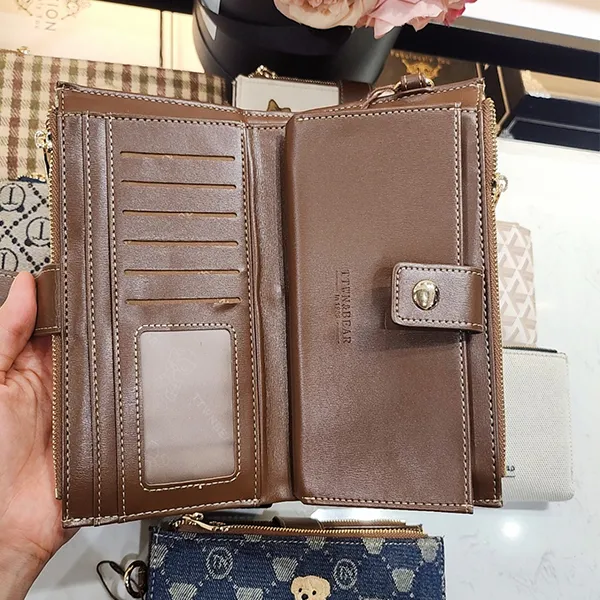 Ví Nữ TTWN BEAR Họa Tiết Gấu TT2446 Màu Nâu Khaki