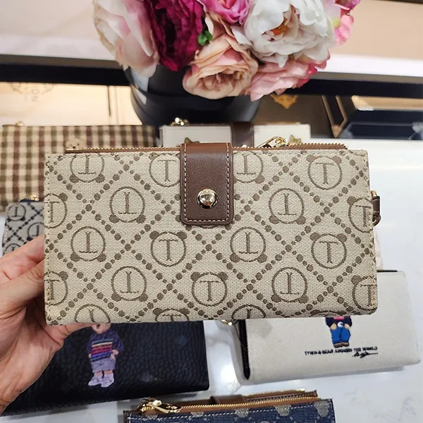 Ví Nữ TTWN BEAR Họa Tiết Gấu TT2446 Màu Nâu Khaki
