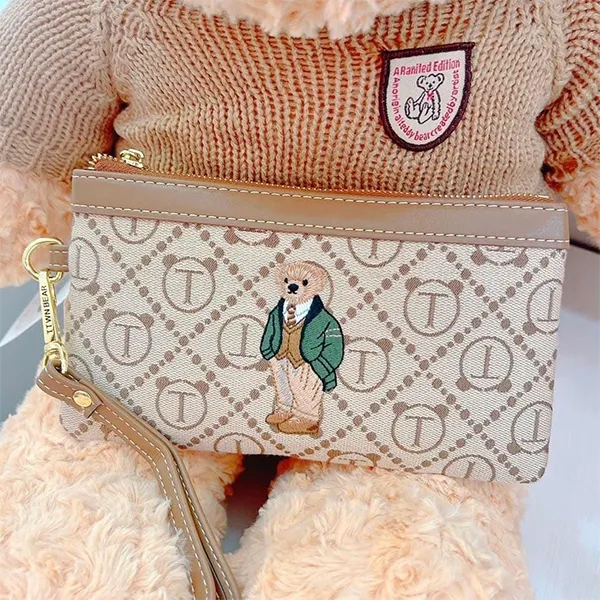 Ví Nữ TTWN BEAR Họa Tiết Gấu TT2306 Màu Khaki