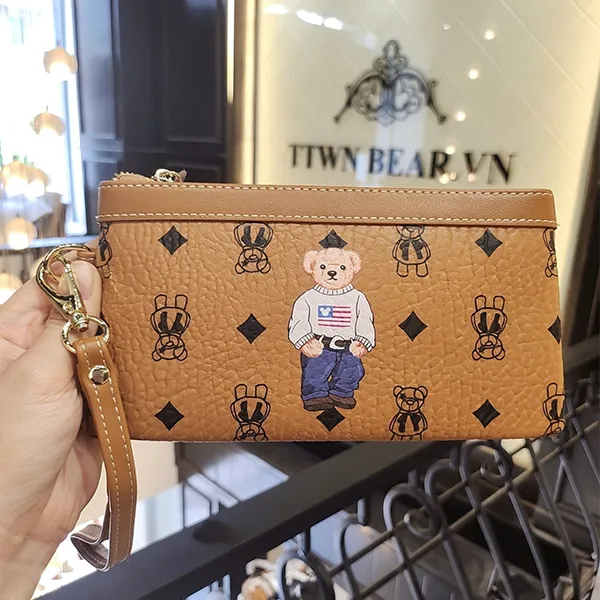 Ví Nữ TTWN BEAR Họa Tiết Gấu TT2306 TT2430 Màu Nâu Khaki