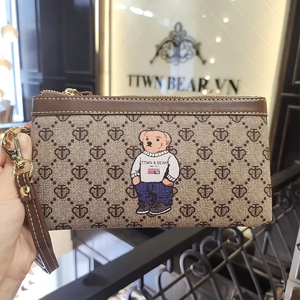 Ví Nữ TTWN BEAR Họa Tiết Gấu TT2306 TT2430 Màu Xám