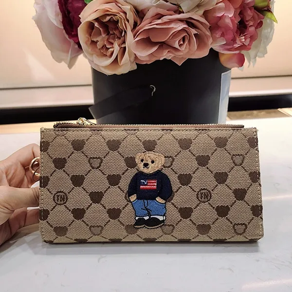 Ví Nữ TTWN BEAR Họa Tiết Lưới TT2446 Màu Nâu