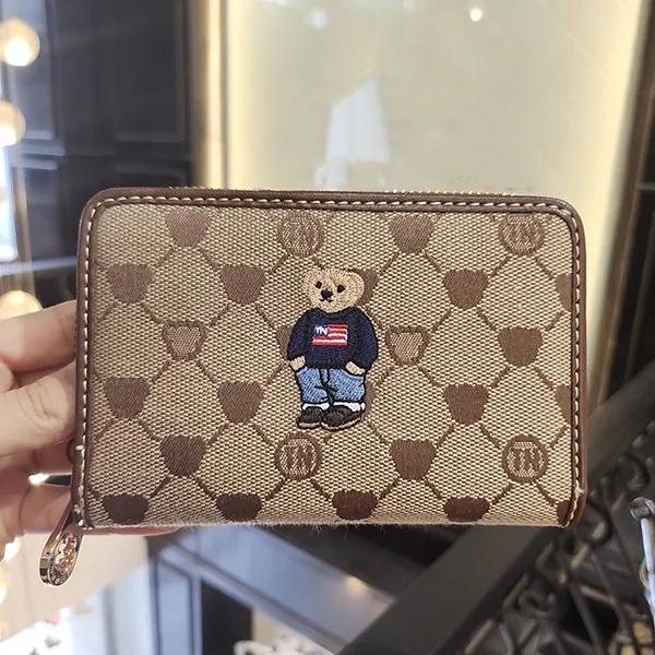 Ví Nữ TTWN BEAR TT2381 TT2379 Gập Kéo Khóa Màu Nâu Size M