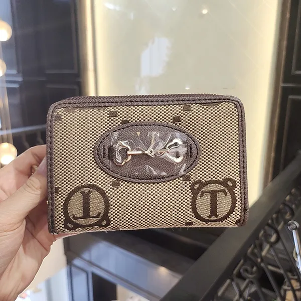 Ví Nữ TTWN BEAR TT2381 TT2378 Gập Kéo Khóa Màu Nâu Vàng Size M