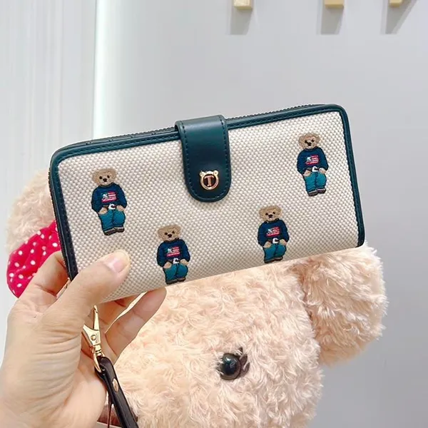 Ví Nữ TTWN BEAR TT2395 TT2376 Màu Kem Viền Đen Size L