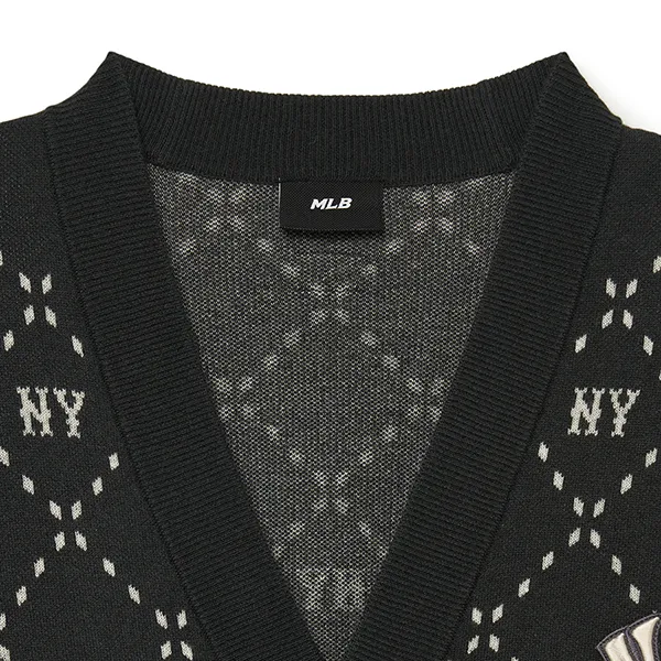 Áo Cardigan MLB Monogram New York Yankees 3AKCM0134-50CGS Màu Đen Size S
