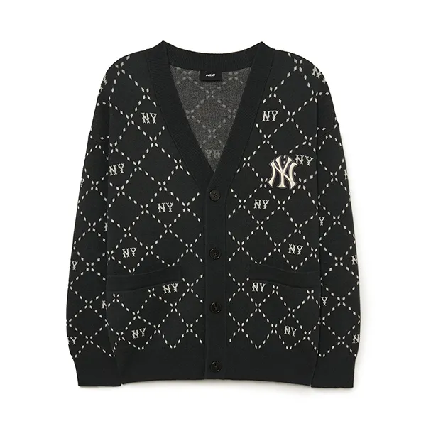 Áo Cardigan MLB Monogram New York Yankees 3AKCM0134-50CGS Màu Đen Size S