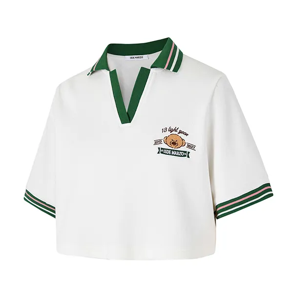 Áo Croptop Nữ 13 De Marzo Pickleball Vintage Tennis Top Màu Trắng - Pickleball - Vua Hàng Hiệu