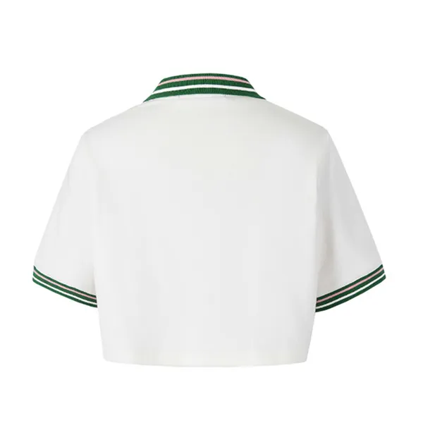 Áo Croptop Nữ 13 De Marzo Pickleball Vintage Tennis Top Màu Trắng - Pickleball - Vua Hàng Hiệu