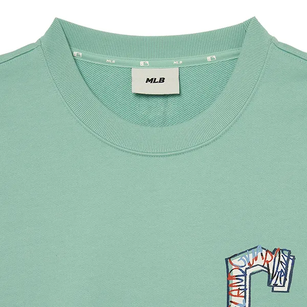 Áo Nỉ Sweater MLB Op Art Cleveland Guardians 3AMTL2034-45MTL Màu Xanh Mint Size XS