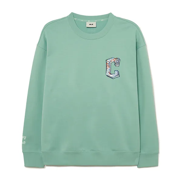 Áo Nỉ Sweater MLB Op Art Cleveland Guardians 3AMTL2034-45MTL Màu Xanh Mint Size XS