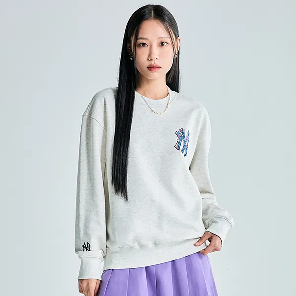 Áo Nỉ Sweater MLB Pop Art New York Yankees 3AMTL2034-50MGL Màu Xám