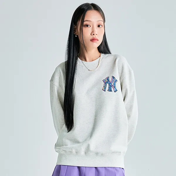 Áo Nỉ Sweater MLB Pop Art New York Yankees 3AMTL2034-50MGL Màu Xám