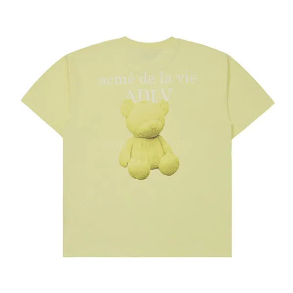 Áo Phông Acmé De La Vie ADLV Fuzzy Bear Short Sleeve T-Shirt Light Yellow Màu Vàng