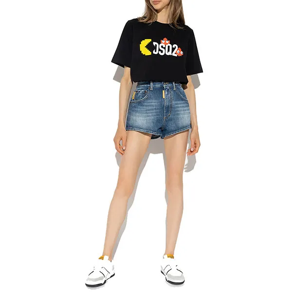 Áo Phông Dsquared2 Black X Pac-Man S72GD0493 S23009-900 Tshit Màu Đen - Thời trang - Vua Hàng Hiệu
