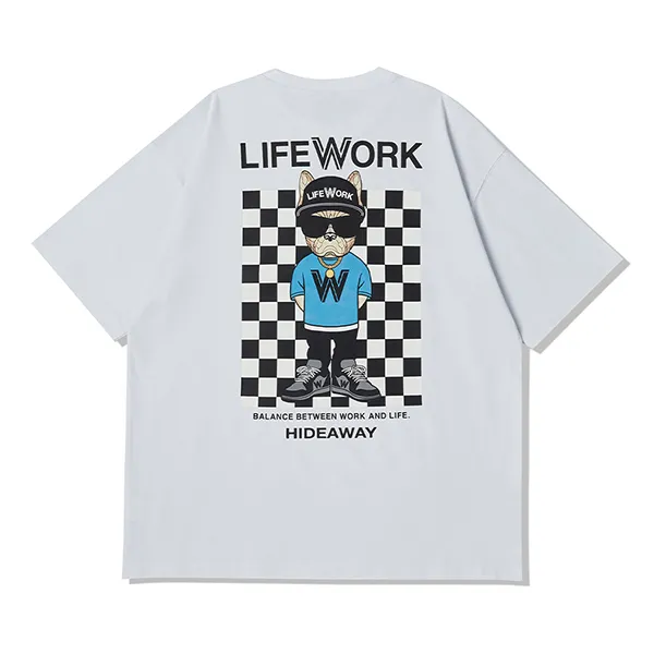 Áo Phông LifeWork Checkerboard Hipdok Short-Sleeved T-Shirt LW232TS407 Màu Trắng