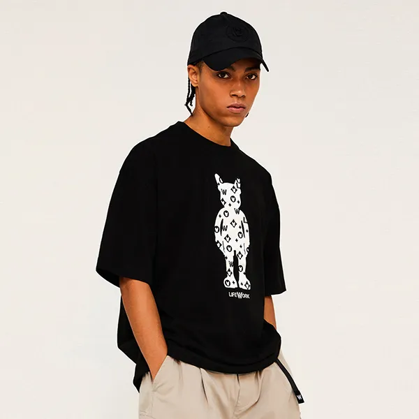 Áo Phông LifeWork Embroidered Mono Figure Short-Sleeved T-Shirt LW232TS419 Màu Đen