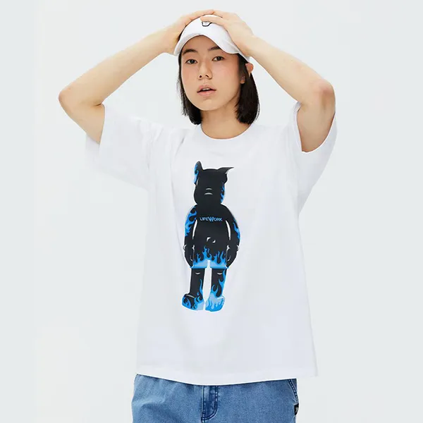 Áo Phông LifeWork Flame Figure Short-Sleeved T-Shirt LW232TS418 Màu Trắng