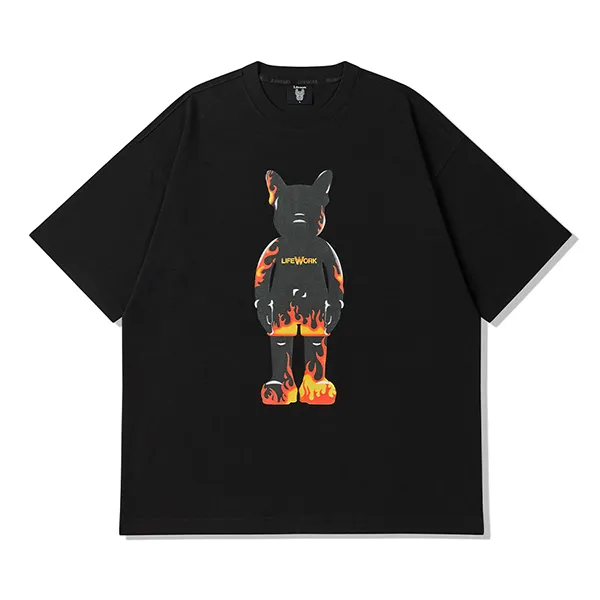 Áo Phông LifeWork Flame Figure Short-Sleeved T-Shirt LW232TS418 Màu Đen