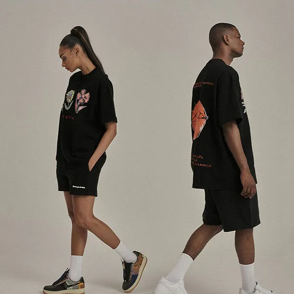 Áo Phông Mariagedebien MGDB Tshirt Họa Tiết Hoa Black Màu Đen