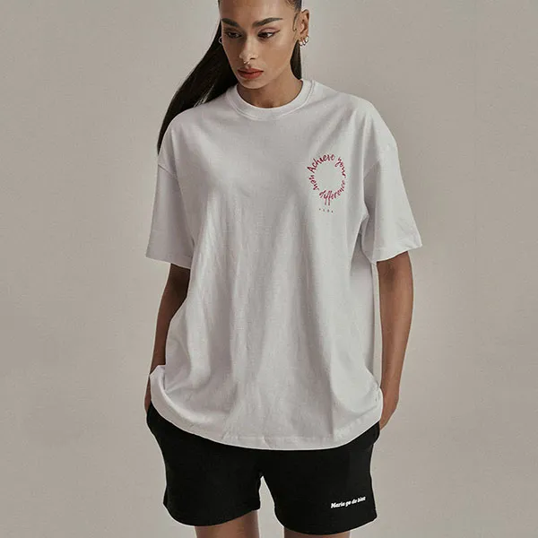 Áo Phông Mariagedebien MGDB White Tshirt Màu Trắng Logo Đỏ