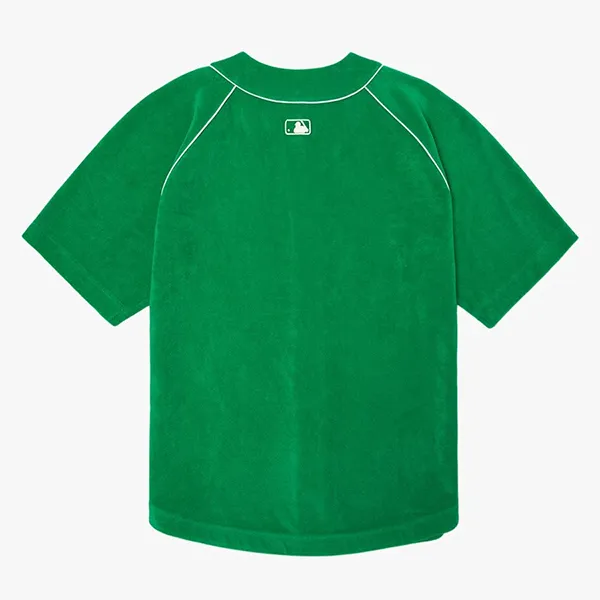 Áo Sơ Mi MLB Basic Terry Overfit Baseball Shirt La Dodgers 3ABS60123-07GNL Màu Xanh Green - 3