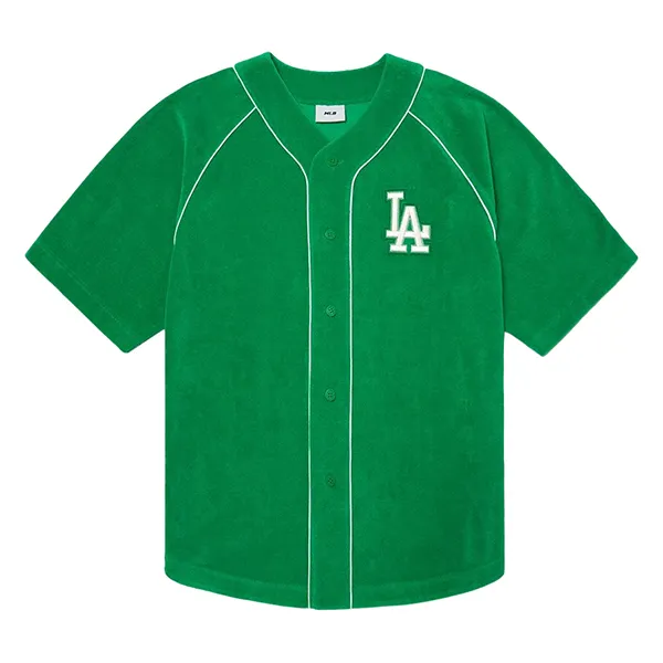Áo Sơ Mi MLB Basic Terry Overfit Baseball Shirt La Dodgers 3ABS60123-07GNL Màu Xanh Green - 1