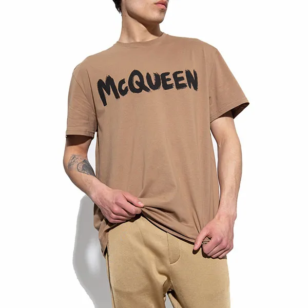 Áo Phông Nam Alexander Mcqueen Brown Logo TShirt 622104 QTZ57-0916 Màu Nâu - Thời trang - Vua Hàng Hiệu