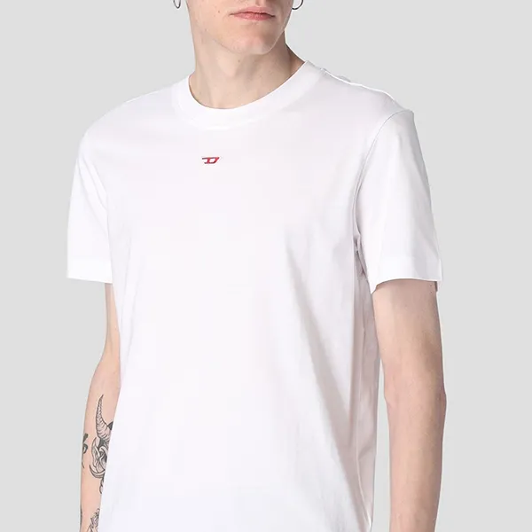 Áo Phông Nam Diesel White With Red Logo Tshirt A04081 0GRAI/100 Màu Trắng - Thời trang - Vua Hàng Hiệu