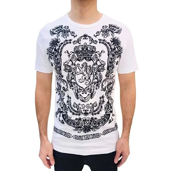 Áo Phông Nam Dolce & Gabbana D&G Cotton T-Shirt G8KBAT G7VCH Màu Trắng Size 48