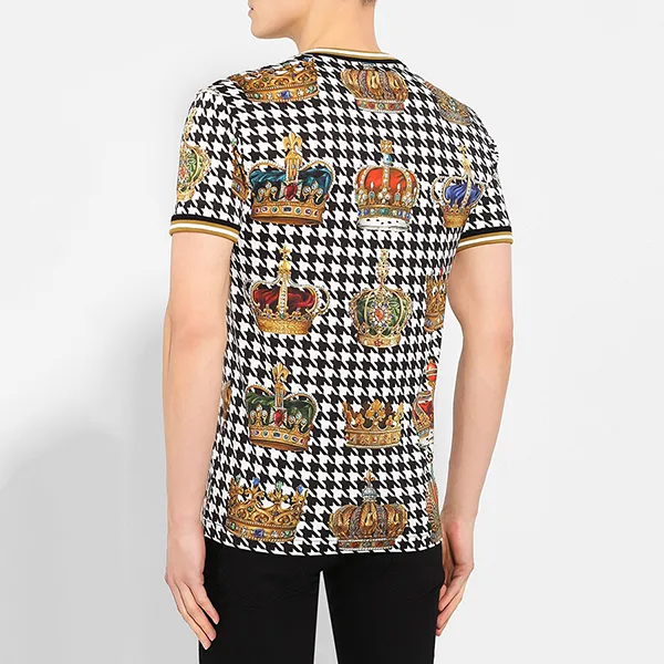 Áo Phông Nam Dolce & Gabbana D&G Crown T-Shirt G8KC0T HS7AB Phối Màu Size 44
