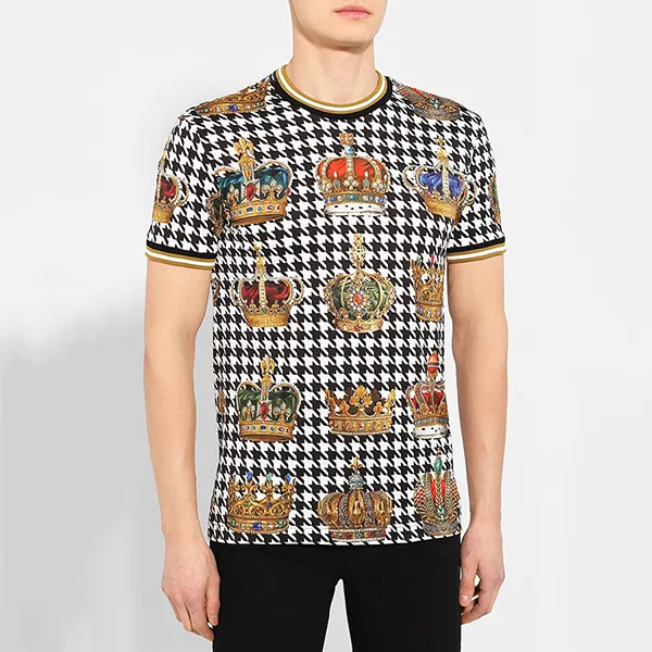 Áo Phông Nam Dolce & Gabbana D&G Crown T-Shirt G8KC0T HS7AB Phối Màu Size 44