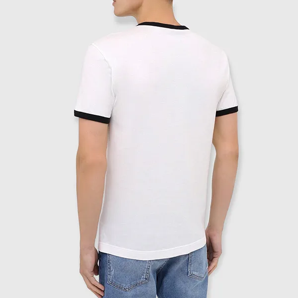 Áo Phông Nam Dolce & Gabbana D&G Logo Print T-Shirt G8JX7T FI733 Màu Trắng Size 46